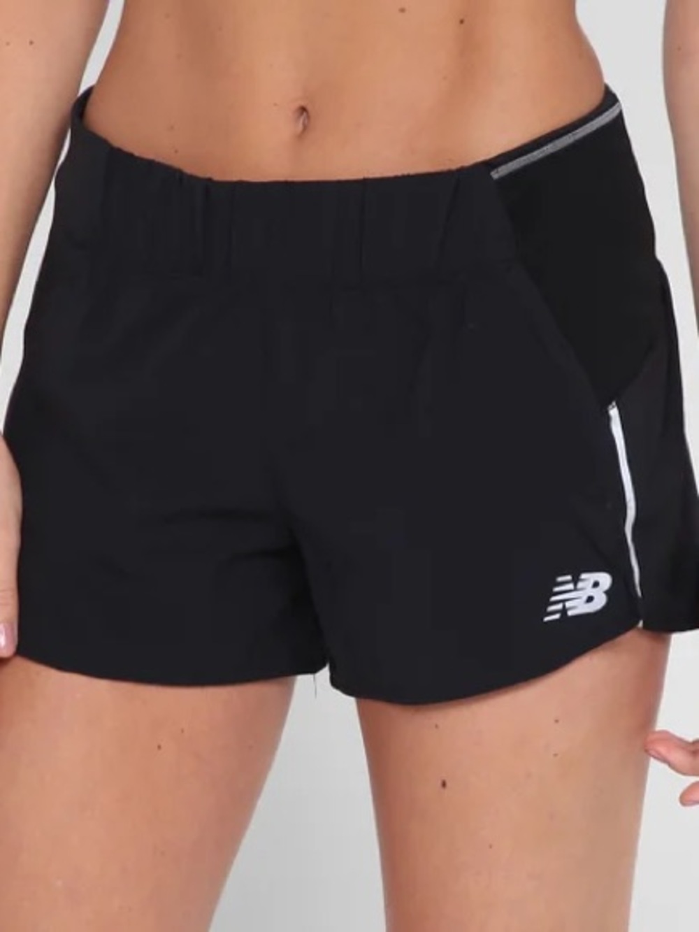 New Balance Black Size Small   IMPACT RUN 3 IN Running Shorts Reflective Logo